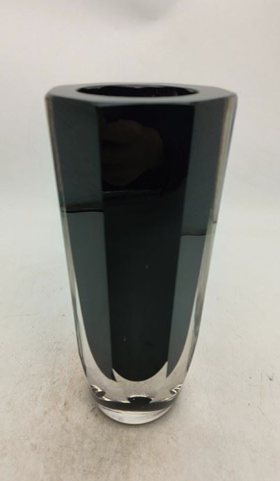 Art Glass Black Vase