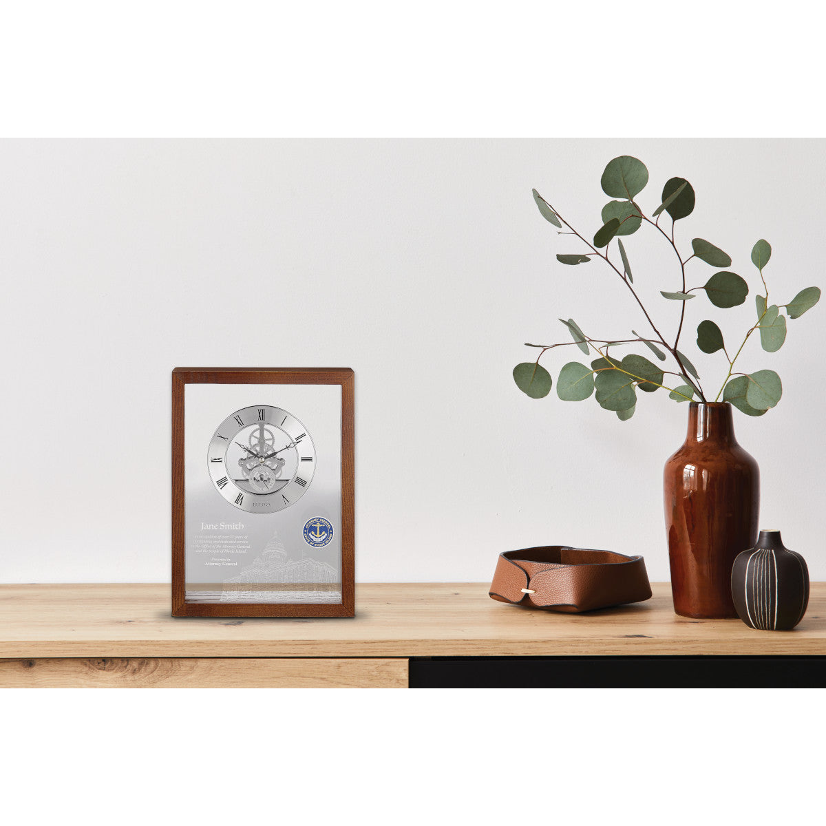 Shadow Box Bulova Clock