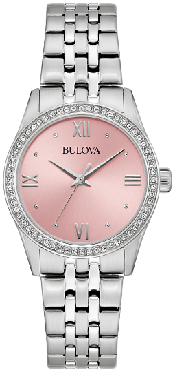 Ladies Silver-Tone Pink Dial with Metal Band