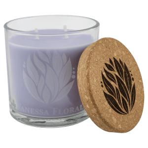 14 oz. Scented Candle in a Glass Holder with Cork Lid