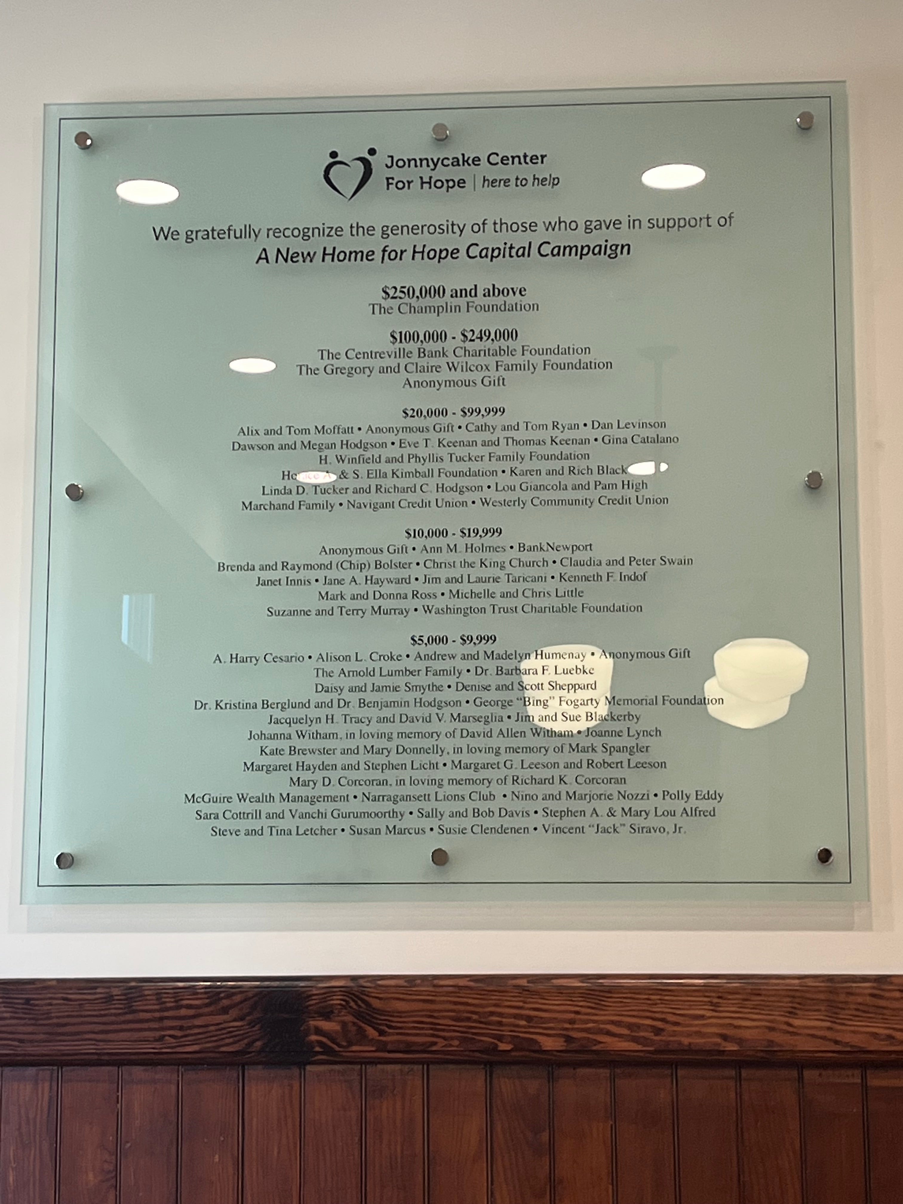 Etched Glass Donor Wall