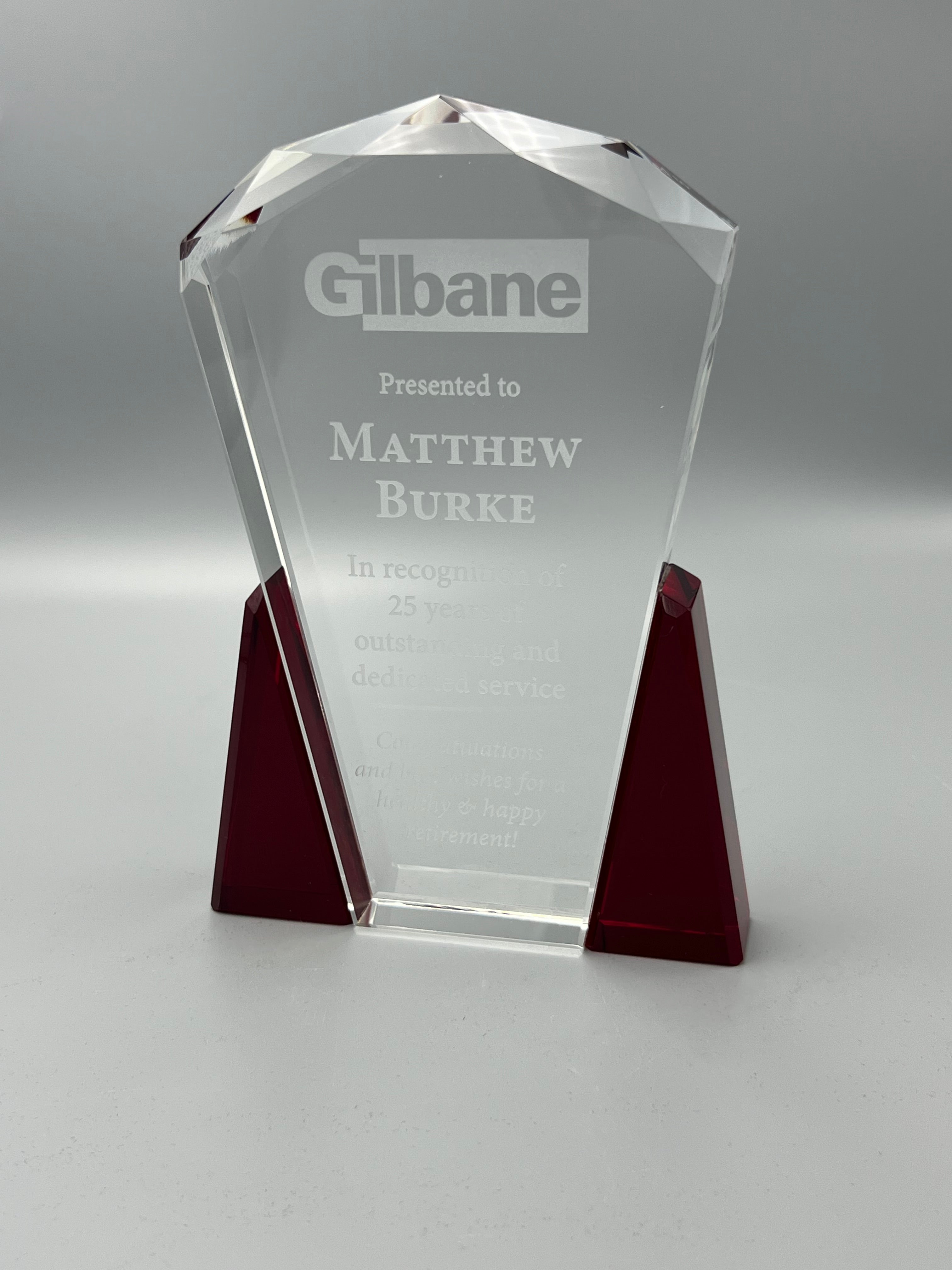 Faceted Fan Top Crystal-Red