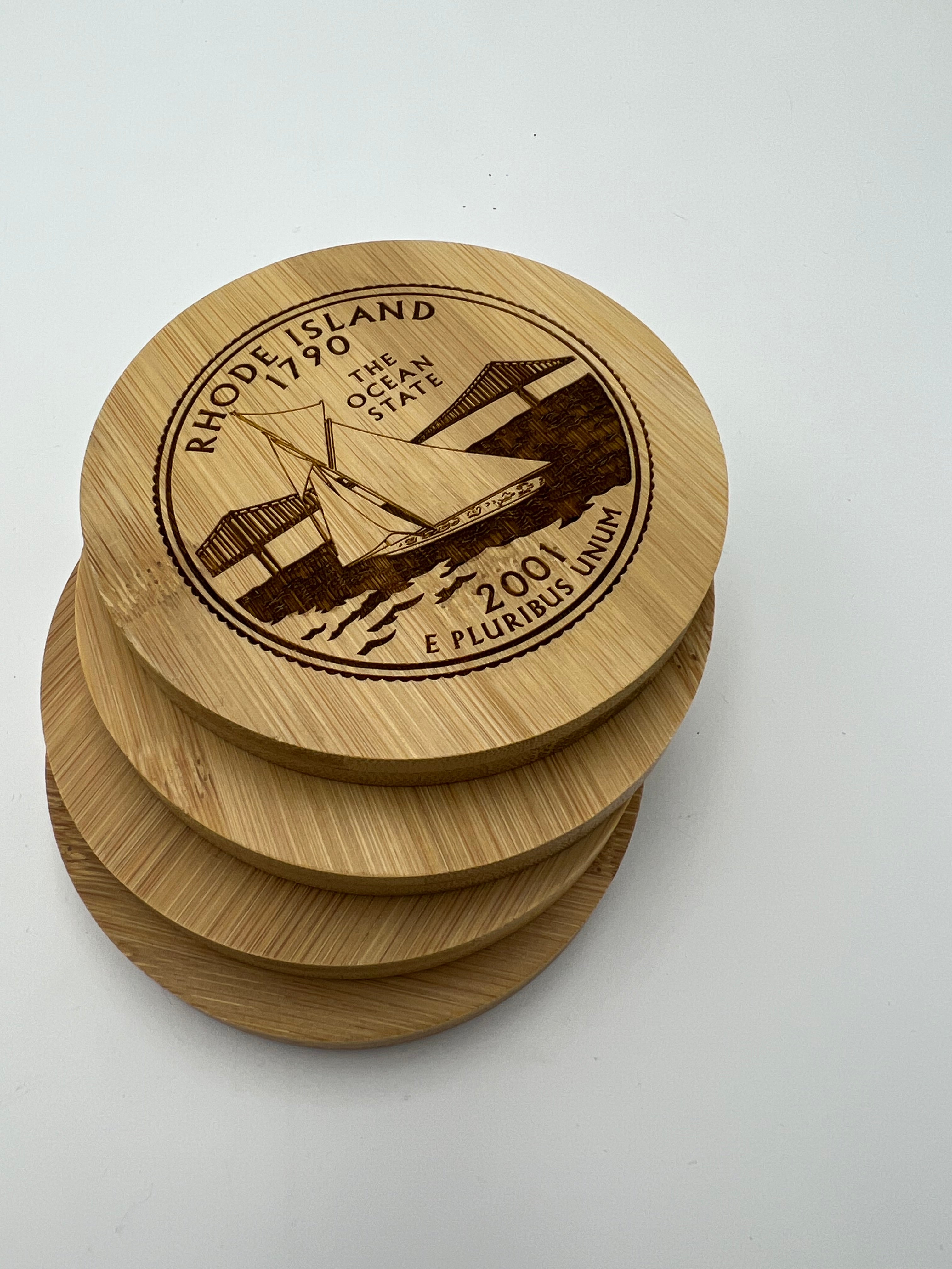 Rhody Quarter Coasters Set of 4