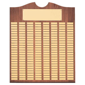 Perpetual Walnut Plaque with Scroll Top - 200 Plates