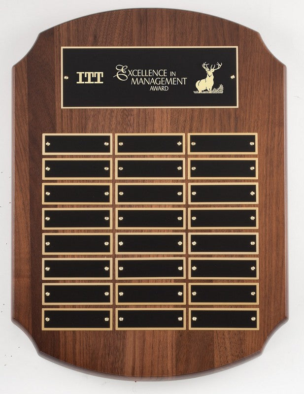 Round Top Walnut Perpetual Plaque