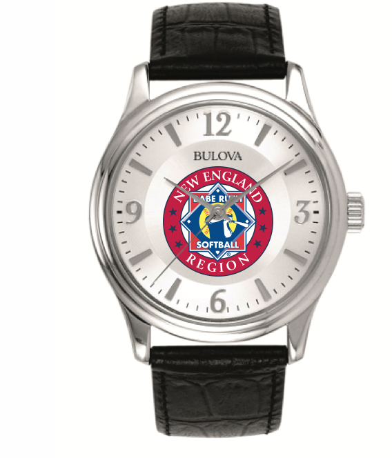 leather strap watch with babe ruth logo