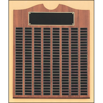 Perpetual Walnut Plaque with Scroll Top - 200 Plates