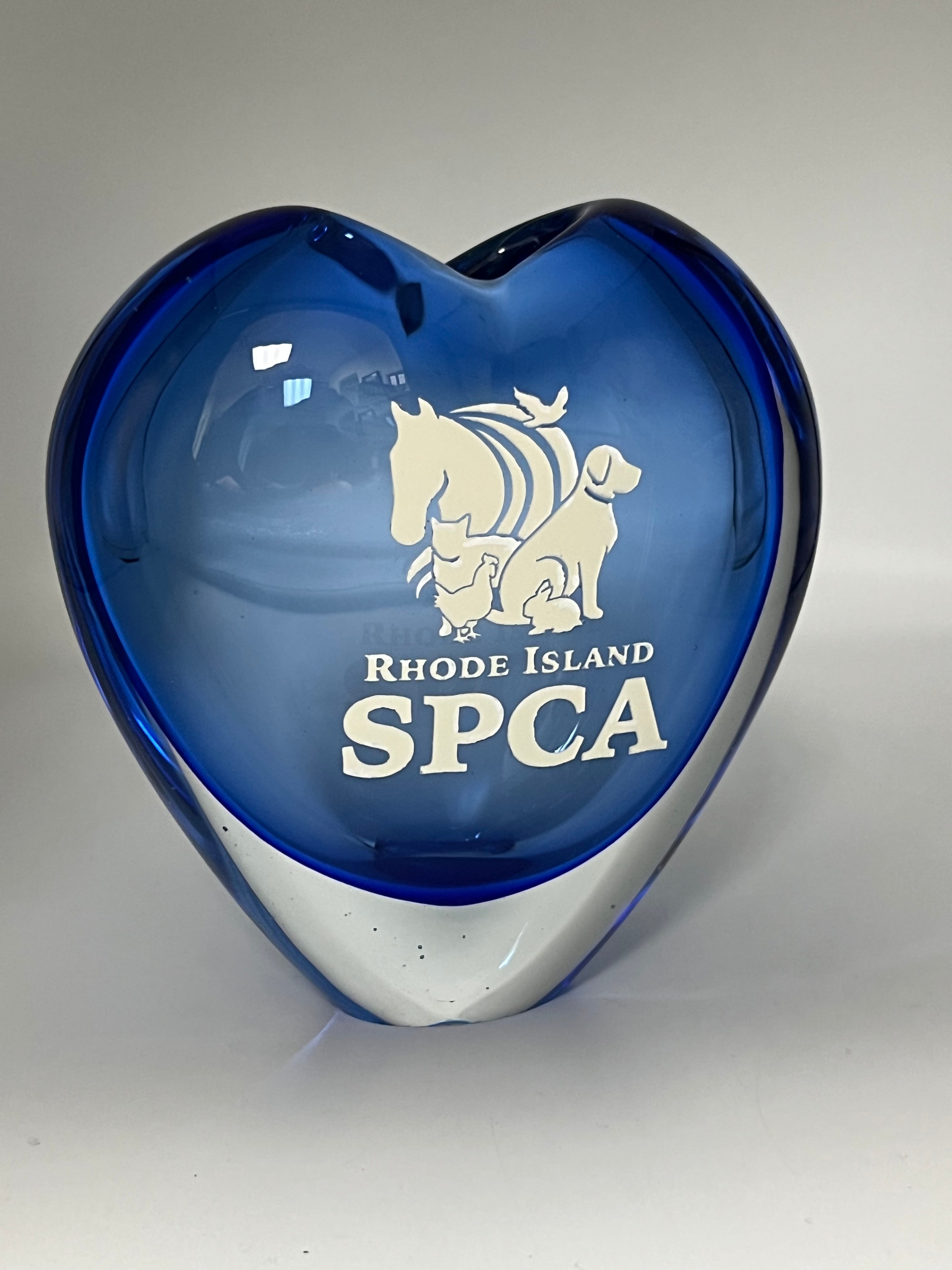 Blue Glass Heart vase