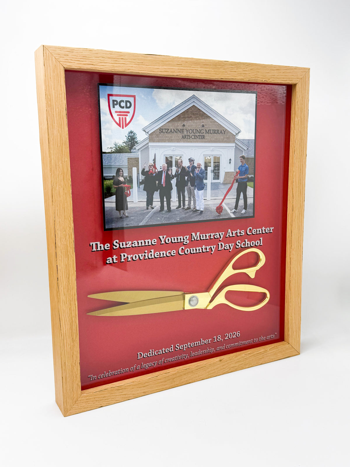 Shadow box with mounted scissors