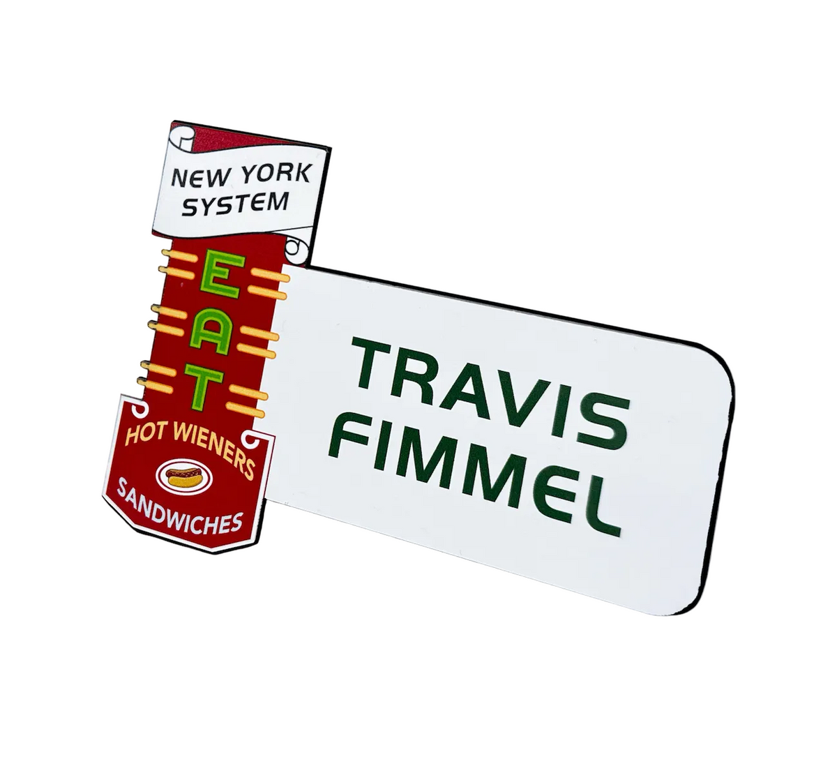 Full color namebadge in custom shape