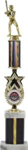 Babe Ruth Star Riser with Rectangle Column Award Trophy