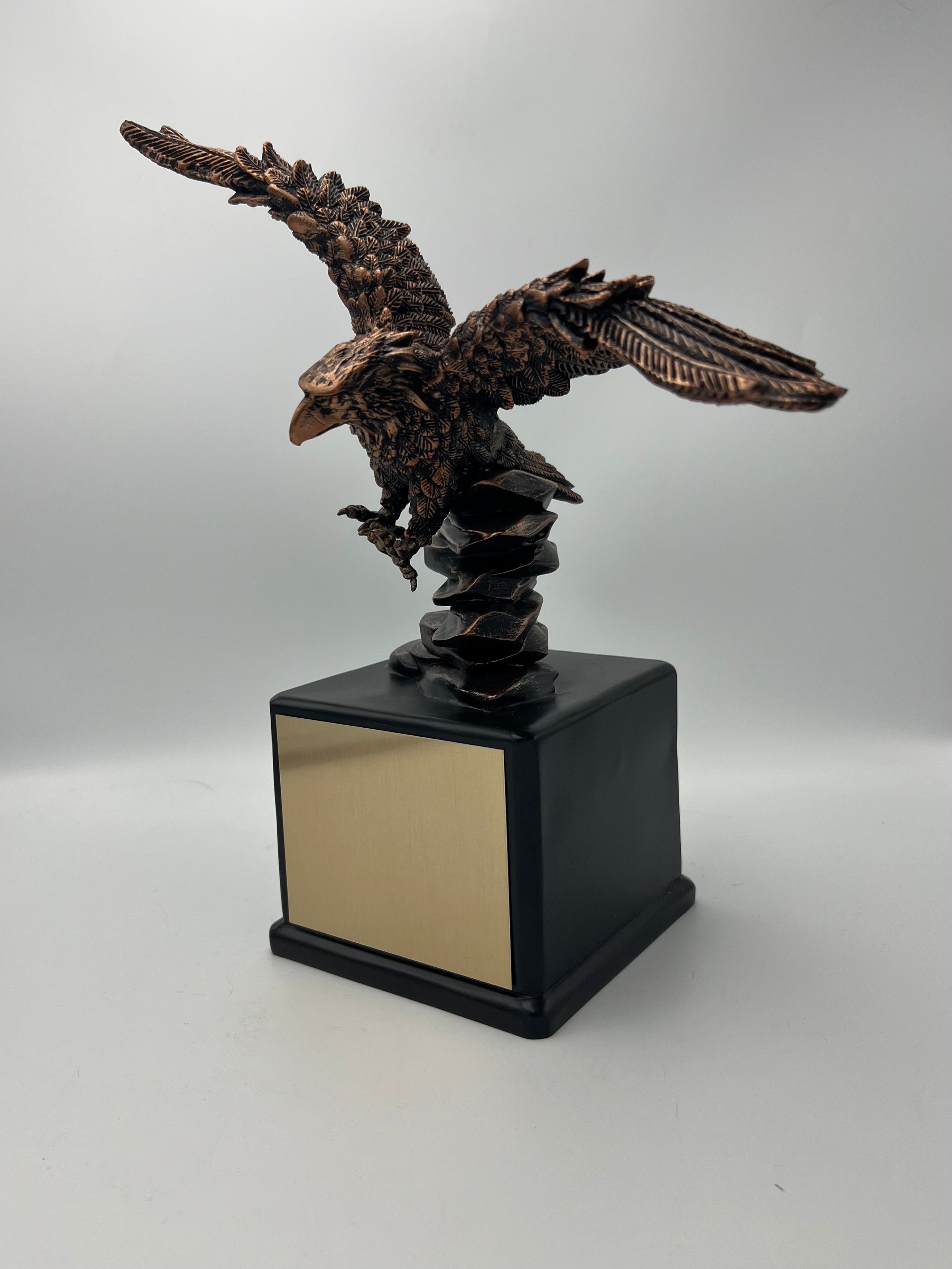 Antique Bronze Eagle Molded onto blaclk base