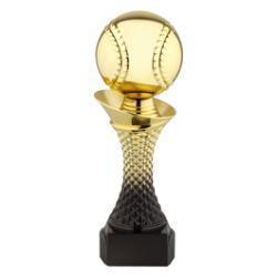 Gold and black baseball trophy