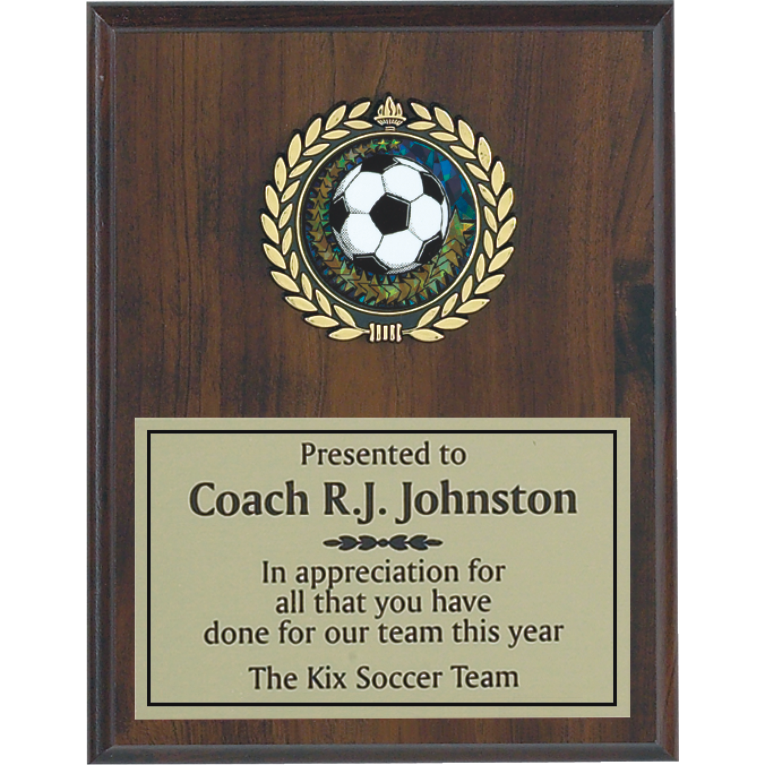 Medallion Cherry Finished Plaque with engraved plate