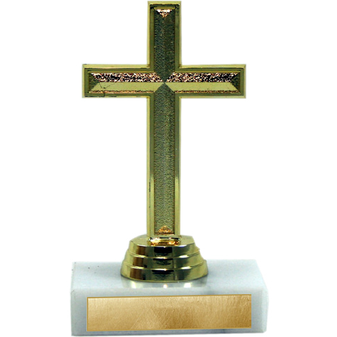 Gold Cross on Marble Base